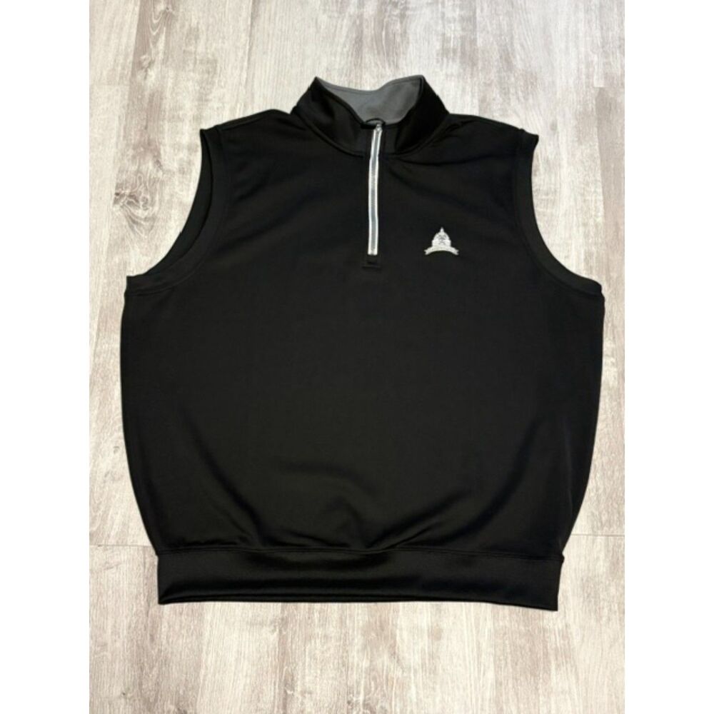 NWT F&G TECH Black 1/4 Zip Pullover Golf Vest Logo Men's XL